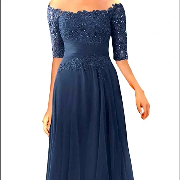 sachin and babi light blue dress Puff Sleeve Mother of the Bride Dresses & Outfits